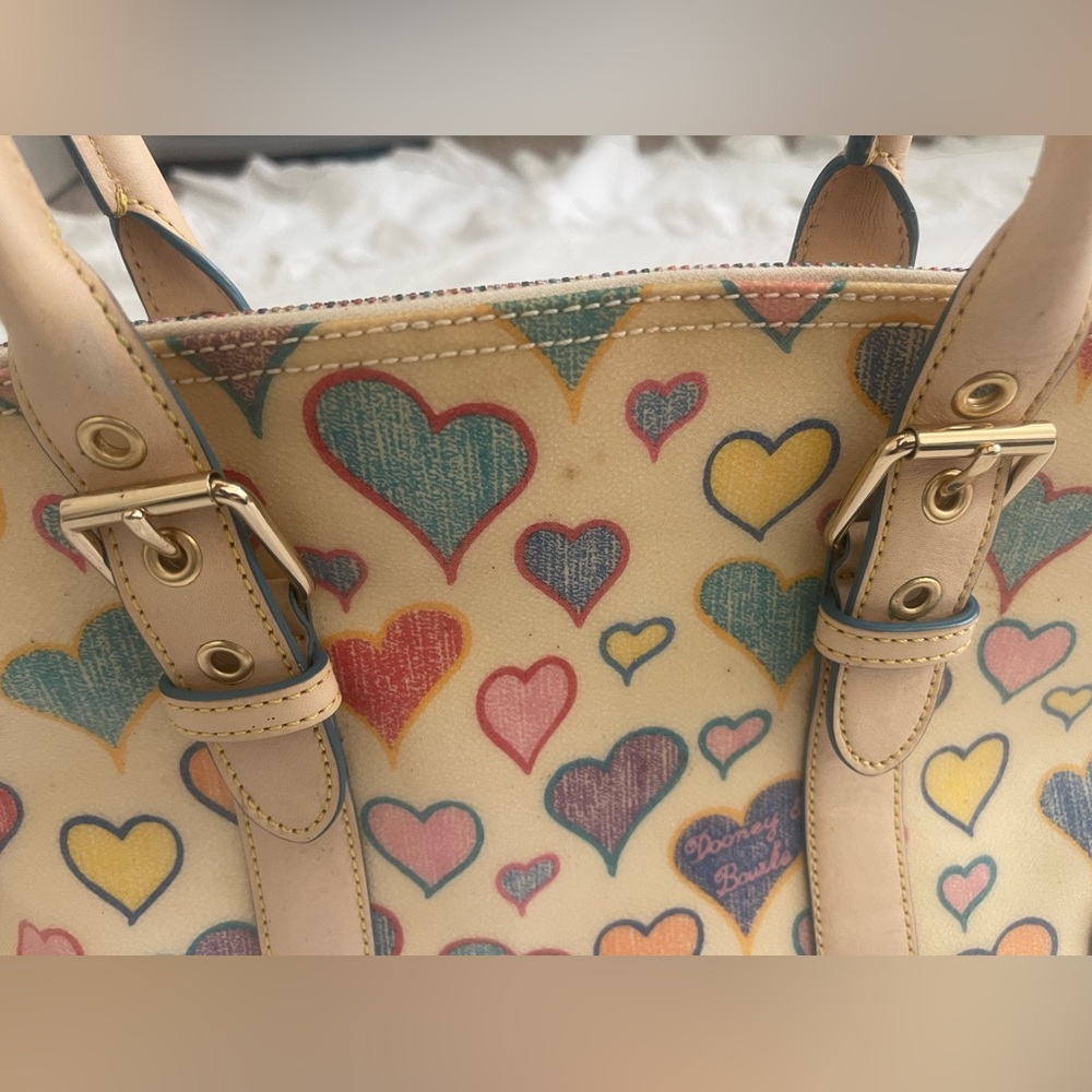 Vintage Dooney & Bourke RAINBOW ZIPPER heart shoulder bag - Picture 9 of 15